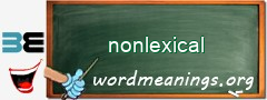 WordMeaning blackboard for nonlexical